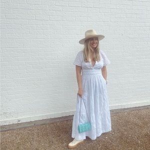 White Anthropologie eyelet maxi